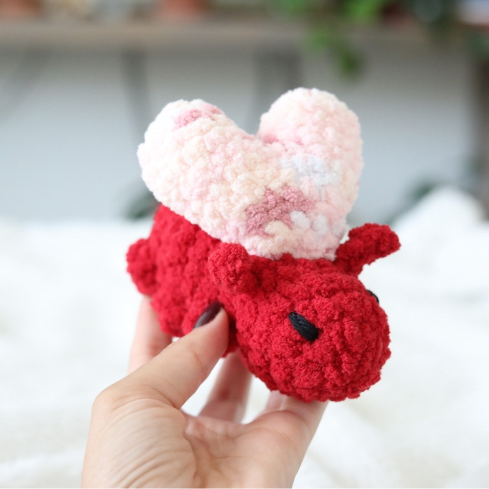 Red and Pink Plush Love Bug